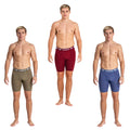 Olive-Red - Back - Kandor Mens Bambuso Boxer Shorts (Pack Of 3)