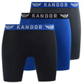 Black-Blue - Front - Kandor Mens Bambuso Boxer Shorts (Pack Of 3)