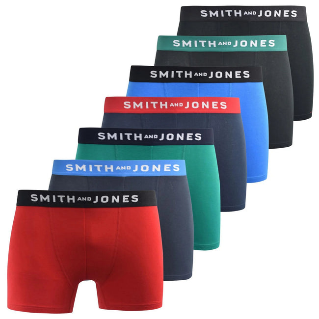 Multicoloured - Front - Smith & Jones Mens Kesden Boxer Shorts (Pack of 7)