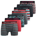 Multicoloured - Front - Smith & Jones Mens Taden Assorted Designs Boxer Shorts (Pack of 7)