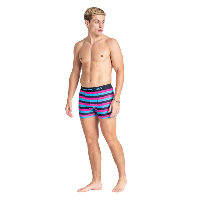 Blue-Pink - Lifestyle - Smith & Jones Mens Taden Assorted Designs Boxer Shorts (Pack of 7)