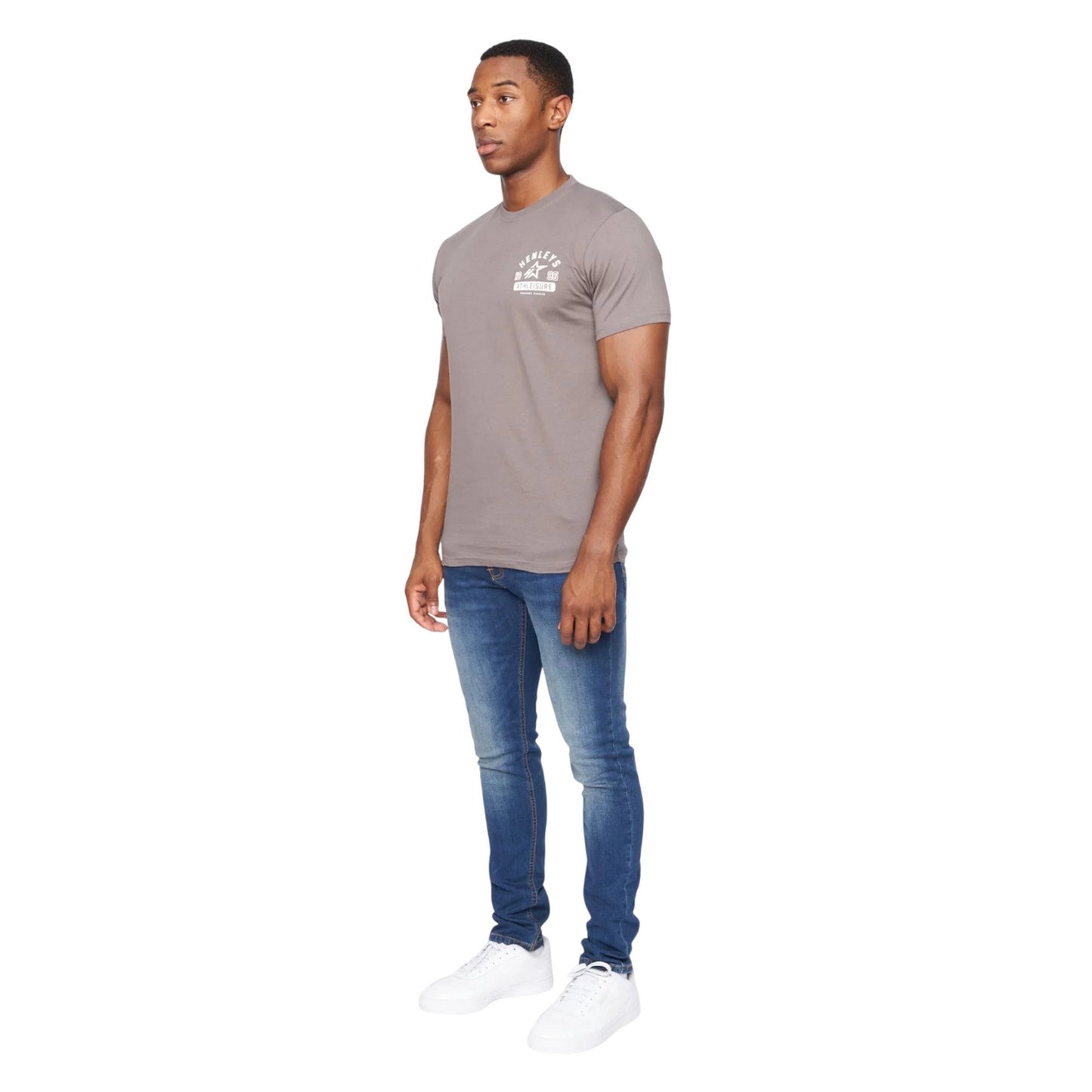 Dark Grey - Side - Henleys Mens Upton T-Shirt