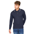 Navy Marl - Front - Bewley & Ritch Mens Ambrosden Knitted Polo Neck Jumper