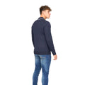 Navy Marl - Back - Bewley & Ritch Mens Ambrosden Knitted Polo Neck Jumper
