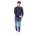 Navy Marl - Side - Bewley & Ritch Mens Ambrosden Knitted Polo Neck Jumper