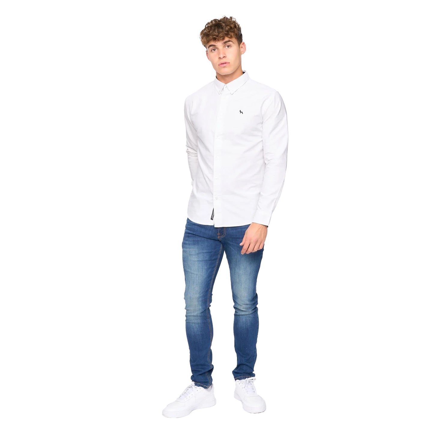 White - Side - Bewley & Ritch Mens Chatmen Oxford Slim Shirt
