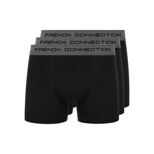 Black-Grey - Front - French Connection Mens FC31 Boxer Shorts (Pack of 3)