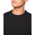 Black - Side - Crosshatch Mens Kabstars Cable Knit Pullover