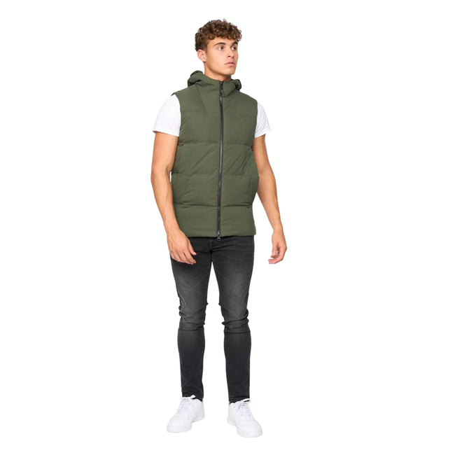 Olive - Side - Crosshatch Mens Hanjo Gilet