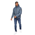 Denim Blue - Side - Crosshatch Mens Gattering Jacket