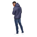 Navy - Back - Crosshatch Mens Gattering Jacket