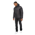 Black - Side - Crosshatch Mens Gattering Jacket