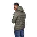 Olive - Back - Crosshatch Mens Gattering Jacket