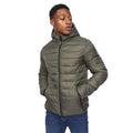 Olive - Side - Crosshatch Mens Gattering Jacket