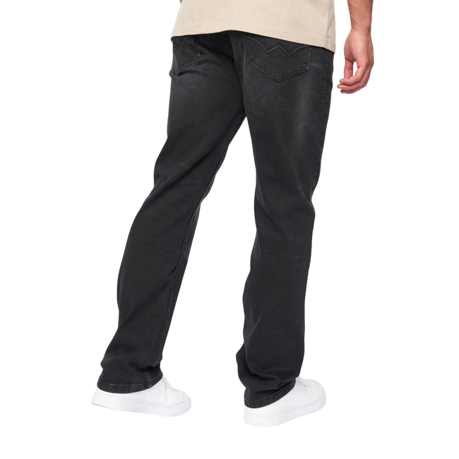 Black Wash - Back - Duck and Cover Mens Janstar Straight Leg Jeans