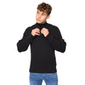 Black - Side - Crosshatch Mens Wellburys Chunky Knit Jumper