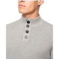 Grey Marl - Side - Crosshatch Mens Wellburys Chunky Knit Jumper