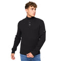 Black - Front - Crosshatch Mens Wellburys Chunky Knit Jumper
