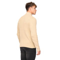 Wheat - Back - Crosshatch Mens Havaline Knitted Quarter Zip Pullover