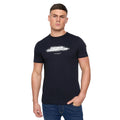 Marine-White - Front - French Connection Mens Double Logo T-Shirt