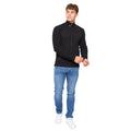 Black - Side - Crosshatch Mens Birchin Knitted Full Zip Jumper