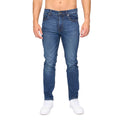 Dark Wash - Front - Bewley & Ritch Mens Abingdon Mid Wash Slim Jeans