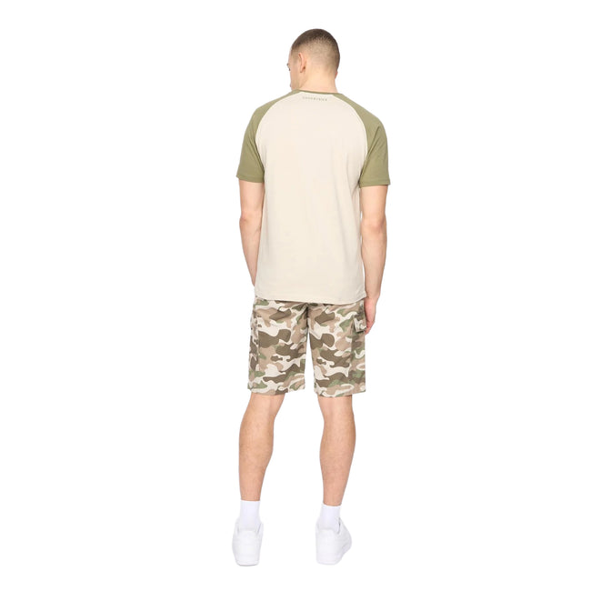 Olive-Stone - Back - Crosshatch Mens Camtort T-Shirt