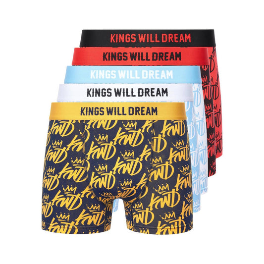 Multicoloured - Front - Kings Will Dream Mens Tagged Boxer Shorts (Pack of 5)