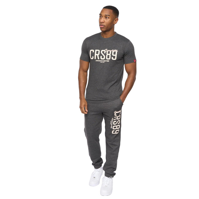 Charcoal Marl - Back - Crosshatch Mens Ellsworth T-Shirt