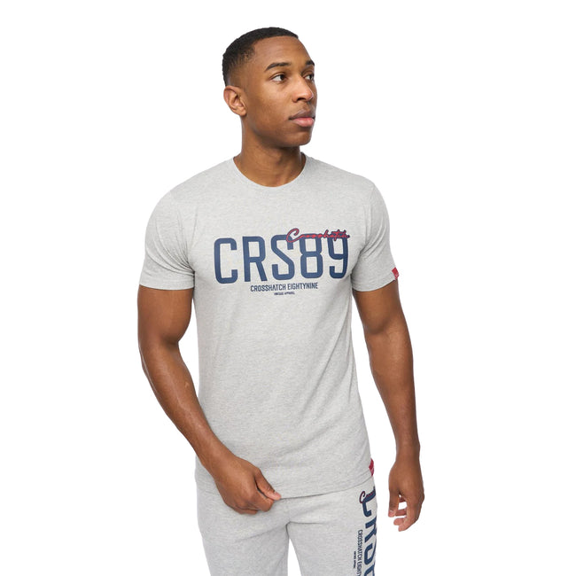 Grey Marl - Front - Crosshatch Mens Ellsworth T-Shirt