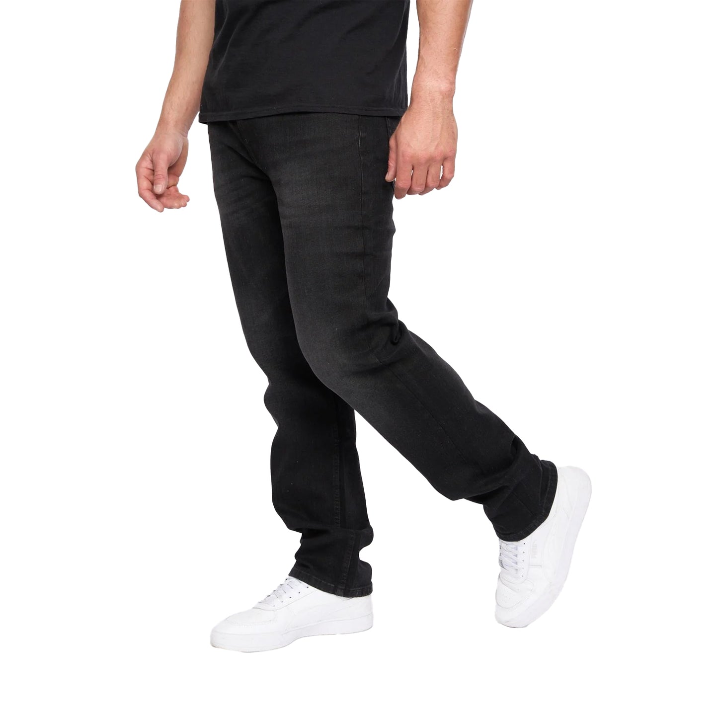 Black Wash - Side - Smith & Jones Mens Nezzy Straight Leg Jeans