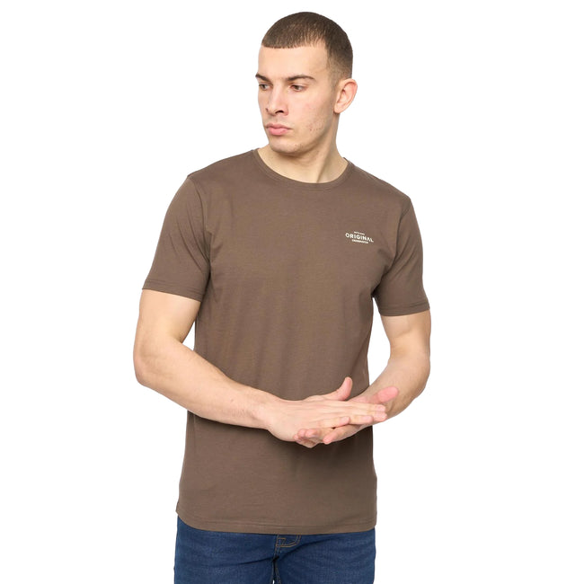 Off White-Stone-Brown-Sage-Dark Olive - Side - Crosshatch Mens Basicnatural T-Shirt (Pack of 5)