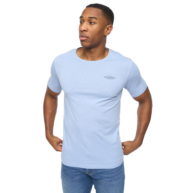White-Navy-Denim-Blue-Grey Marl - Back - Crosshatch Mens Basicnatural T-Shirt (Pack of 5)