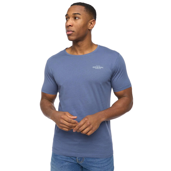 White-Navy-Denim-Blue-Grey Marl - Lifestyle - Crosshatch Mens Basicnatural T-Shirt (Pack of 5)