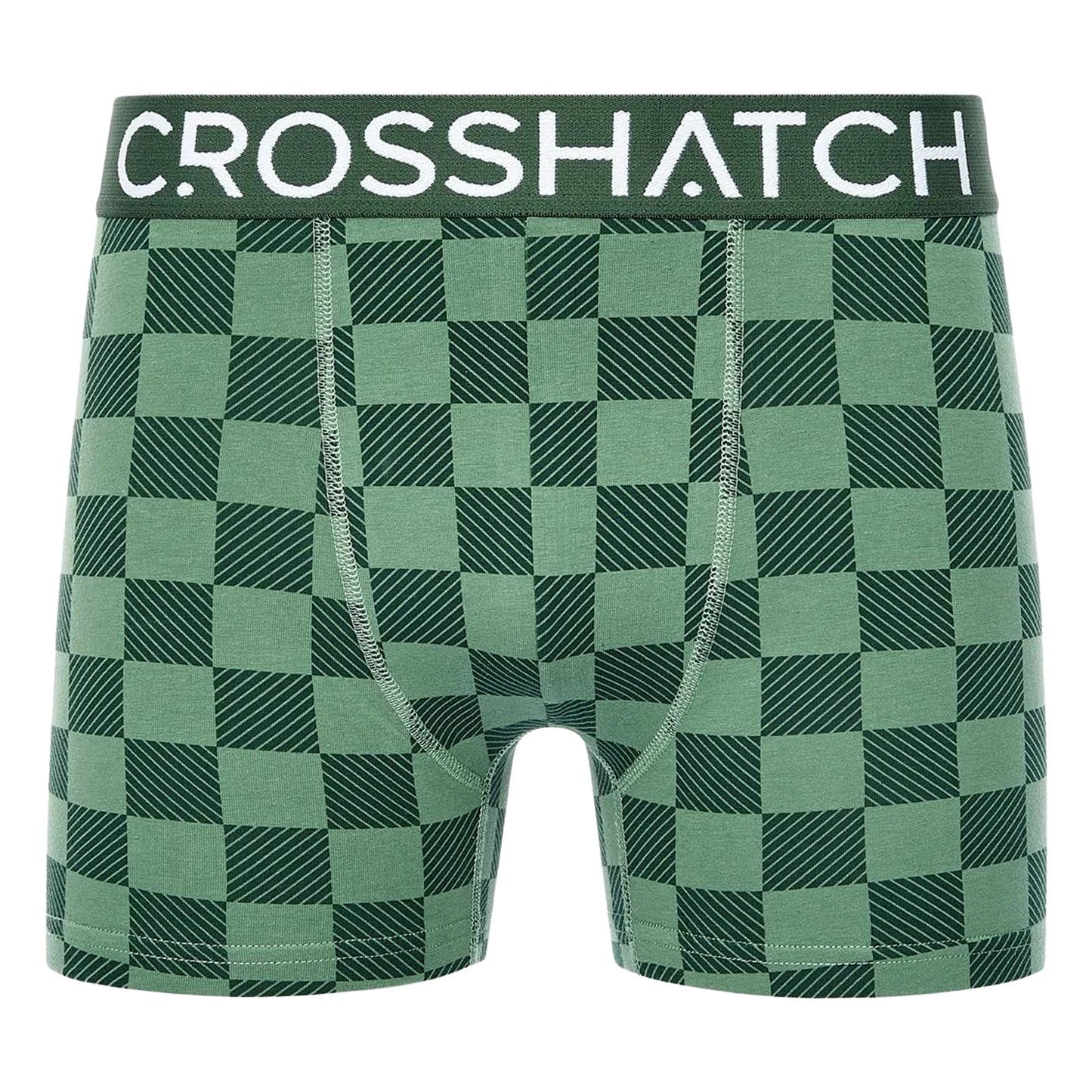 Green - Side - Crosshatch Mens Bresler Boxer Shorts (Pack of 3)