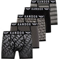 Black - Front - Kandor Mens Lingo Boxer Shorts (Pack of 5)