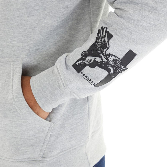 Grey Marl - Side - Henleys Mens Henycore Cotton Hoodie