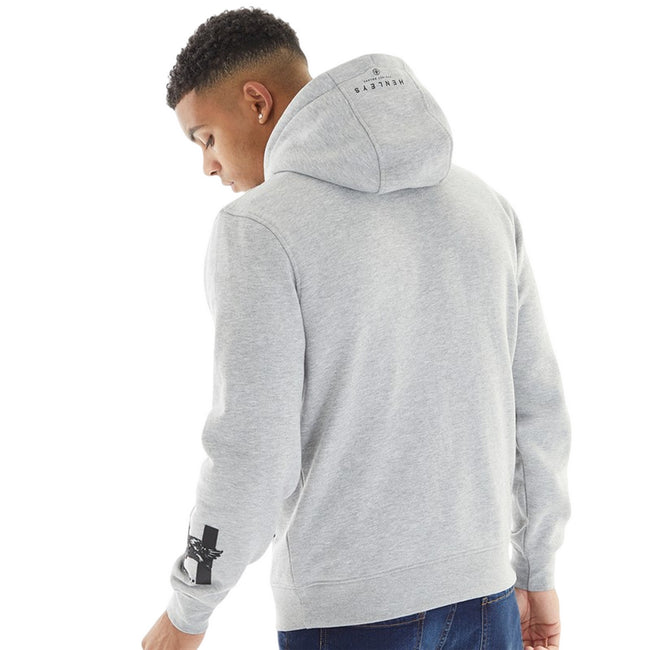 Grey Marl - Back - Henleys Mens Henycore Cotton Hoodie