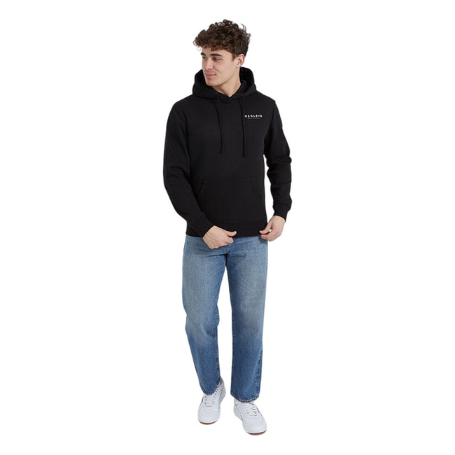 Black - Side - Henleys Mens Henycore Cotton Hoodie