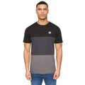 Black - Front - Henleys Mens Henpanel Colour Block Cotton T-Shirt
