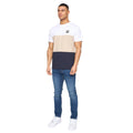 White - Side - Henleys Mens Henpanel Colour Block Cotton T-Shirt