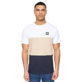 White - Front - Henleys Mens Henpanel Colour Block Cotton T-Shirt