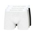 Grey-White-Black - Front - Duck and Cover Mens Sagnet Boxer Shorts (Pack of 3)