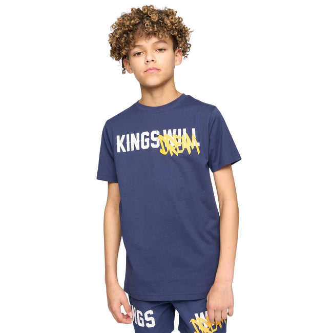 Navy - Front - Kings Will Dream Boys Tagged T-Shirt