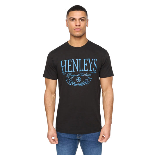 Black - Front - Henleys Mens Henbank T-Shirt