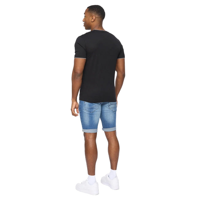 Black - Back - Crosshatch Mens Einstip T-Shirt