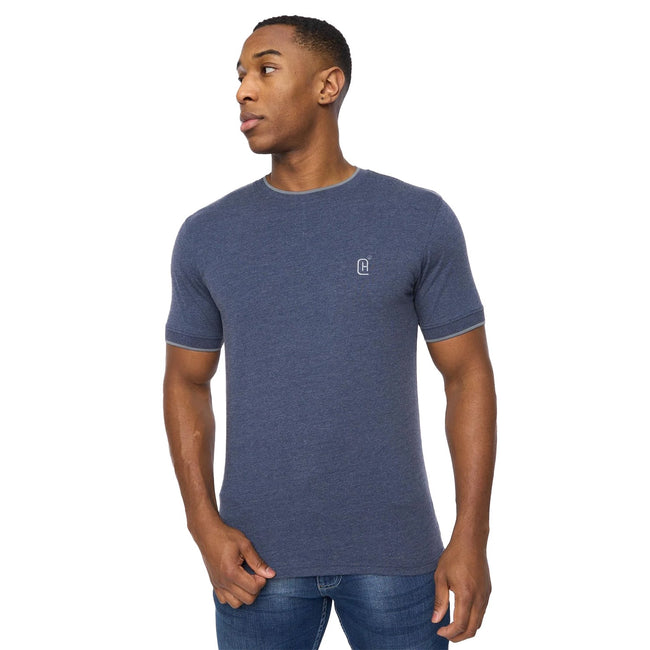 Navy Marl - Front - Crosshatch Mens Einstip T-Shirt