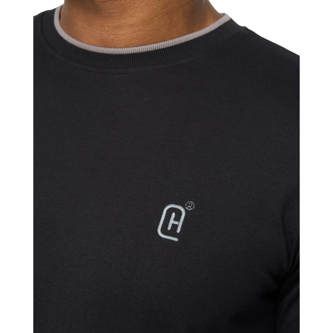 Black - Side - Crosshatch Mens Einstip T-Shirt