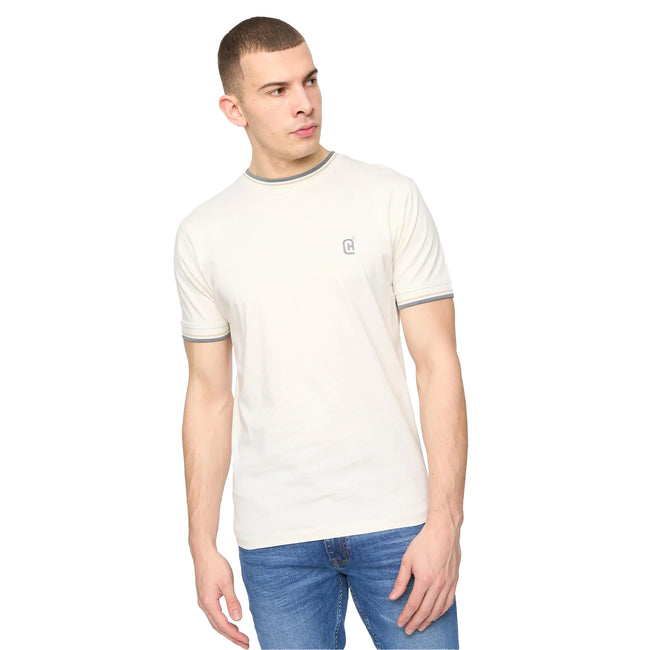 Off White - Side - Crosshatch Mens Deuxtip T-Shirt