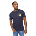 Navy - Front - Crosshatch Mens Flowers T-Shirt
